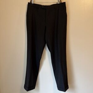 Zignone Biella Italy Wool Cashmere Dress Pants 36x32 Charcoal Gray Cuffs Luxe